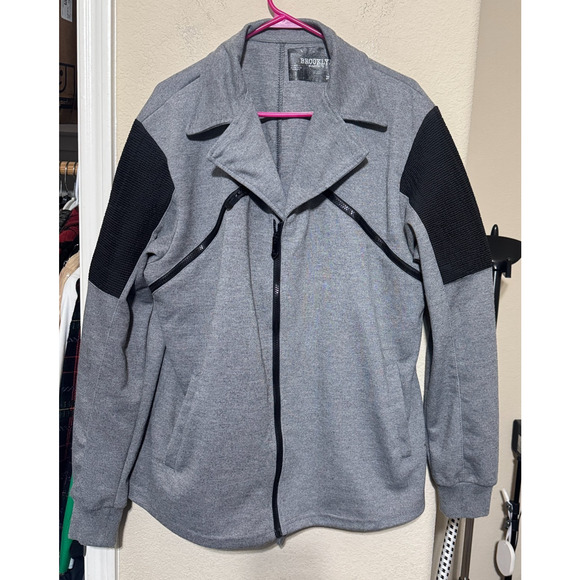 Brooklyn Standard track athletic jacket full zip grey womens 2XL casual knit - Picture 1 of 7